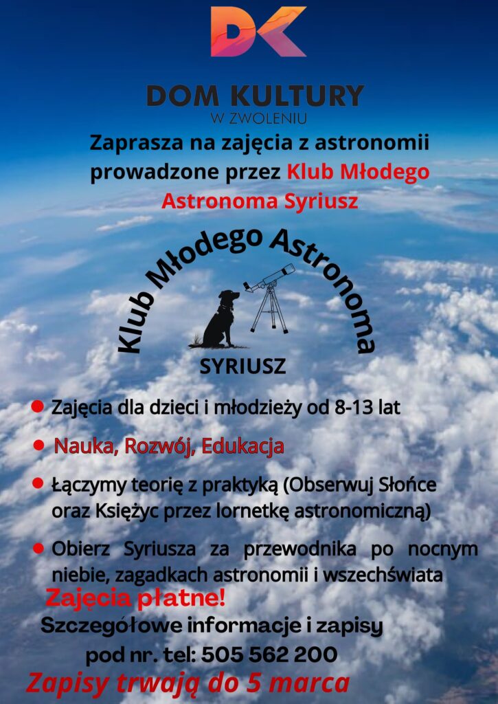 Klub Astronoma Syriusz plakat